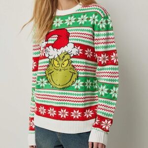 Dr Seuss The Grinch Ugly Xmas Christmas Sweater Size XS • Holiday, Crewneck